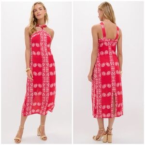 NWT Tuckernuck Hyacinth House Red Floral Wauwinet Maxi Dress Halter Strap Sz XXS